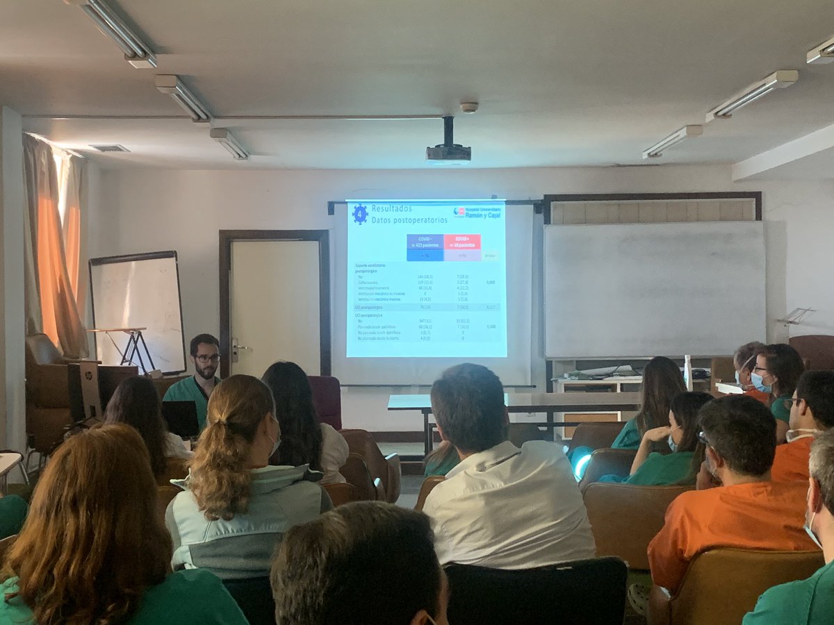 PedroAbadiaBarn's tweet photo. Magnifica sesión en relación a los datos quirúrgicos en #hospitalramonycajal 

Enhorabuena a todos los residentes del S° de Cirugía por su trabajo💪💪
 
@ChiloechesG @JordiNnz @VictorVaelloJ @Joaquin_Gom @PatriciaLueng13 @belenporrero @DiegoRamosRubio https://t.co/FUkp6T2Hoa