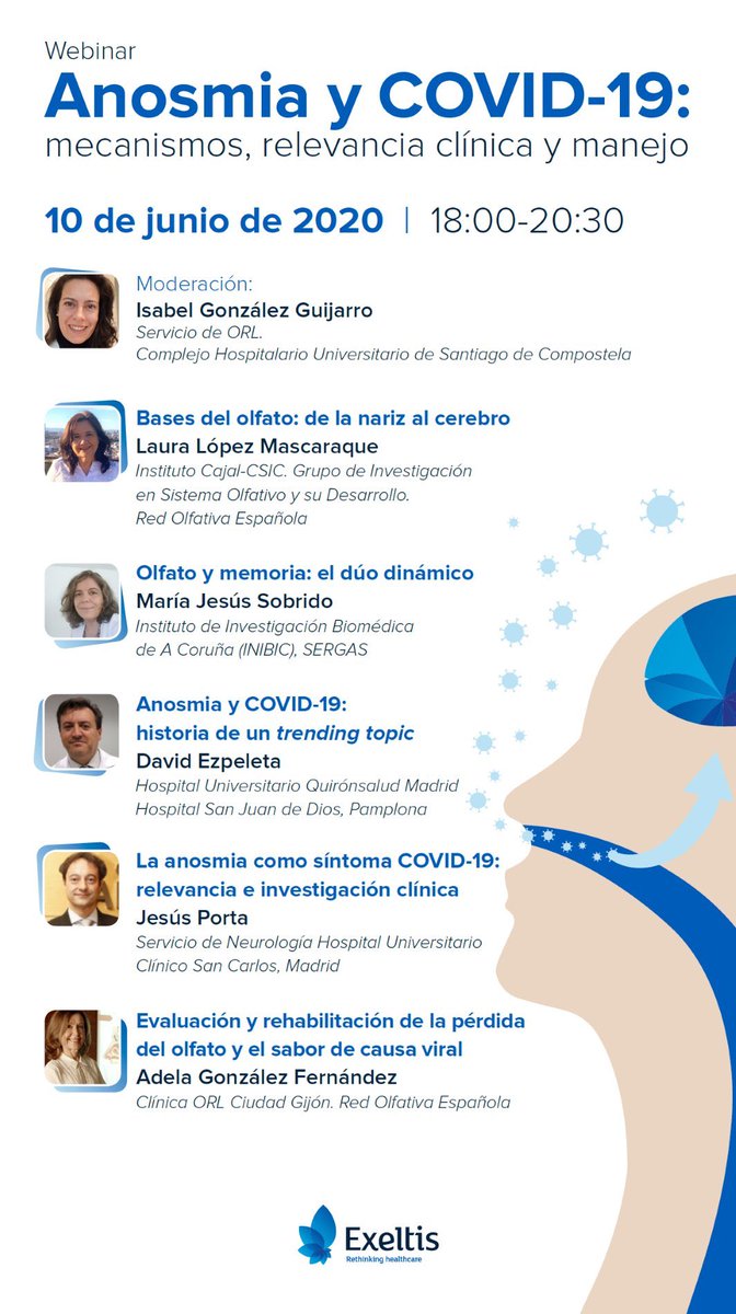 davidezpeleta's tweet photo. 👉 Recordad que mañana tenemos el seminario sobre #anosmia y #Covid_19 

👉 Inscripción libre y gratuita en 👇
https://t.co/Y5Q7jTFbkm

#sinolfato #singusto 
Se agradece RT y así le damos un último empujón

@CSICdivulga @adelagonfe https://t.co/KsDIIXn9PU