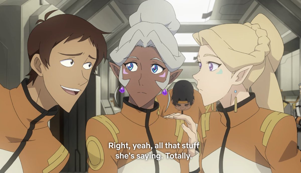 Lance never stops talking about Allura like she belongs to him. Even when asking her out to dinner, Allura says no at first and is pressured into saying yes. Even when Lance, again, doesn't take no for an answer, he pushes on with Romelle.