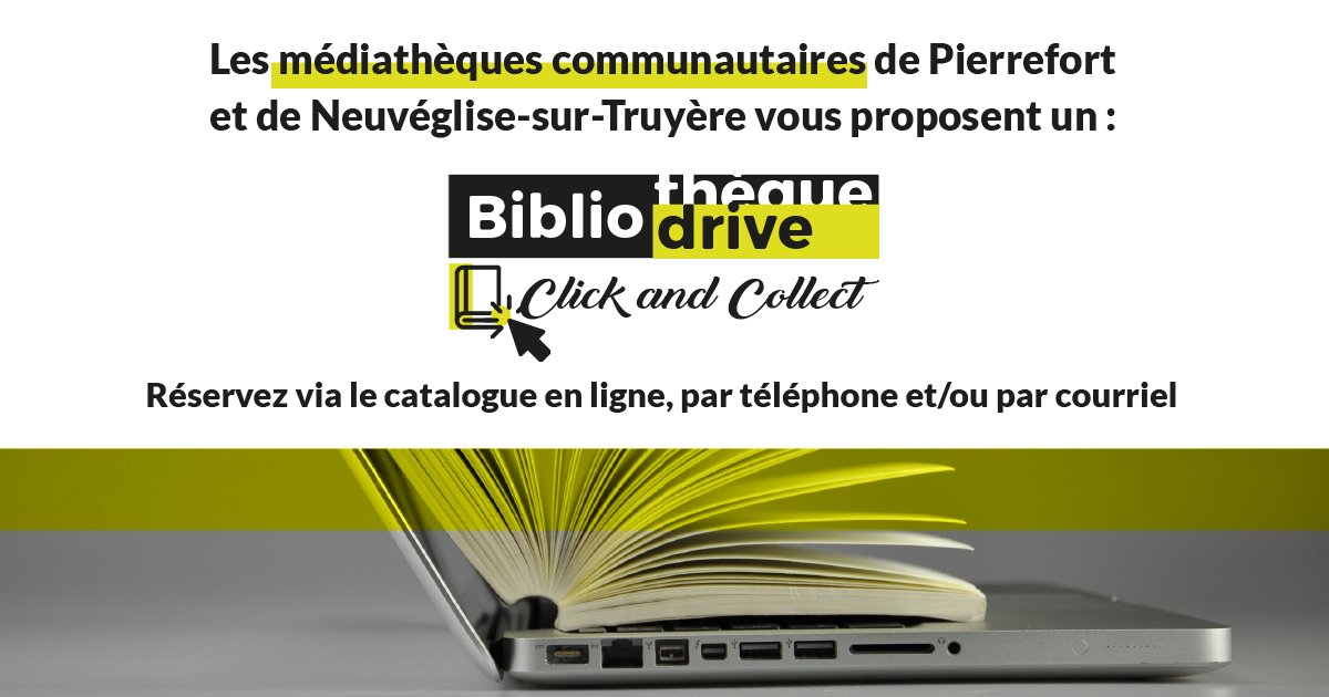À partir du samedi 13 juin, un #bibliodrive mis en place par <a href="/SaintFlourco/">Saint-Flour Co</a> pour les adhérents des médiathèques communautaires de Neuvéglise-sur-Truyère et Pierrefort.

🖥️ Lien vers le catalogue : bit.ly/catalogue-medi…

➡️ En savoir plus : bit.ly/lancement-bibl…