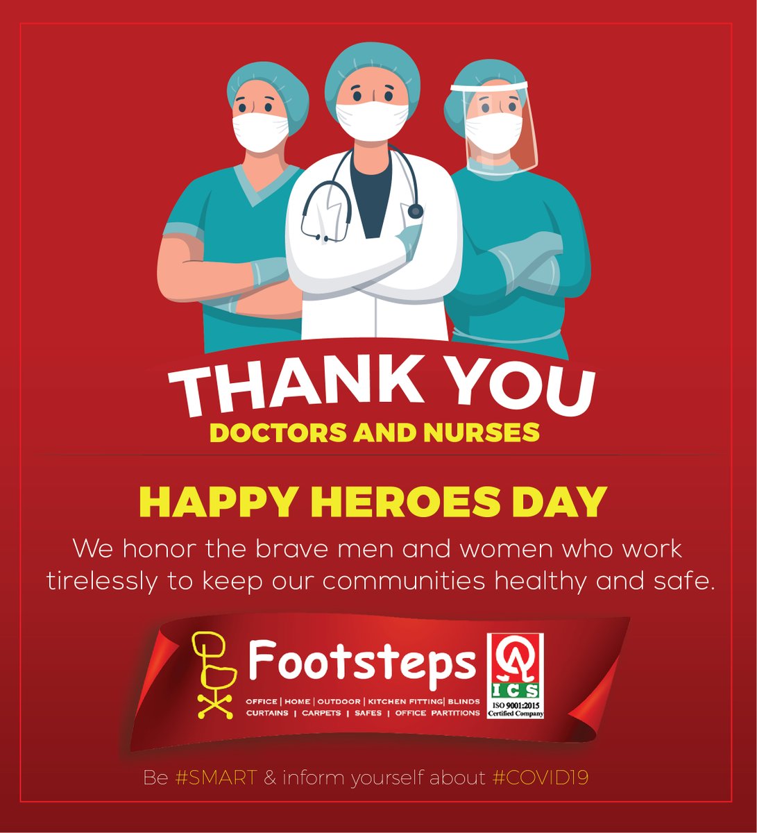 Thank you to all nurses and doctors out there who put themselves in harm's way to help others. We appreciate your sacrifice #footstepswecare #BeSafeOutThere #happyheroesday