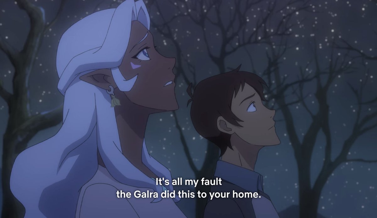 Allura's loneliness also somehow ends up being about Lance's own self-worth. Her feelings of guilt and loneliness are completely disregarded for what is Lance's romantic interests. Not to mention, she doesn't seem super jazzed about being with him. It's like she's been coerced.