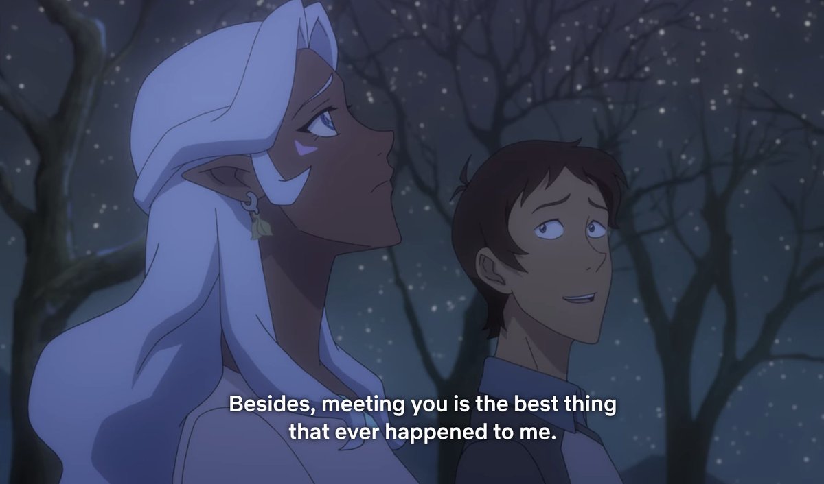 Allura's loneliness also somehow ends up being about Lance's own self-worth. Her feelings of guilt and loneliness are completely disregarded for what is Lance's romantic interests. Not to mention, she doesn't seem super jazzed about being with him. It's like she's been coerced.