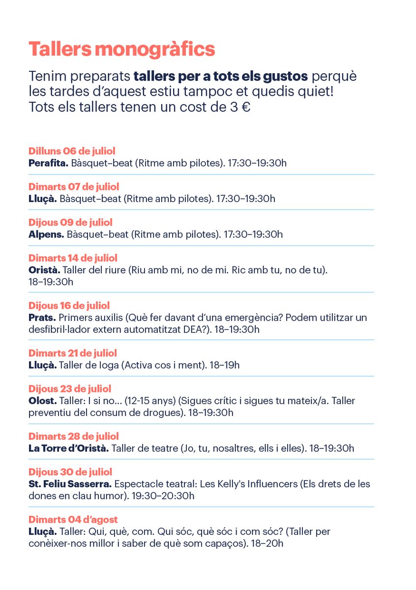 ☝️Si ets jove, ets inquiet👣 i estàs pensant en l'estiu...
👀 Mira tot el que t'espera al programa Estiu Inquiet al #Lluçanès 2020!⬇️

✅Inscripcions obertes a: llucanes.cat/programa/estiu…