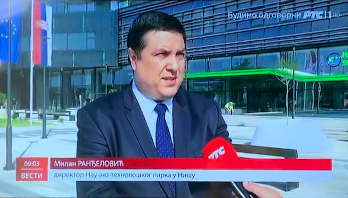 Danas se u Nišu otvara Naučno tehnološki park - za vesti RTS-a govorio je Milan Ranđelović, direktor Naučno tehnološkog parka.