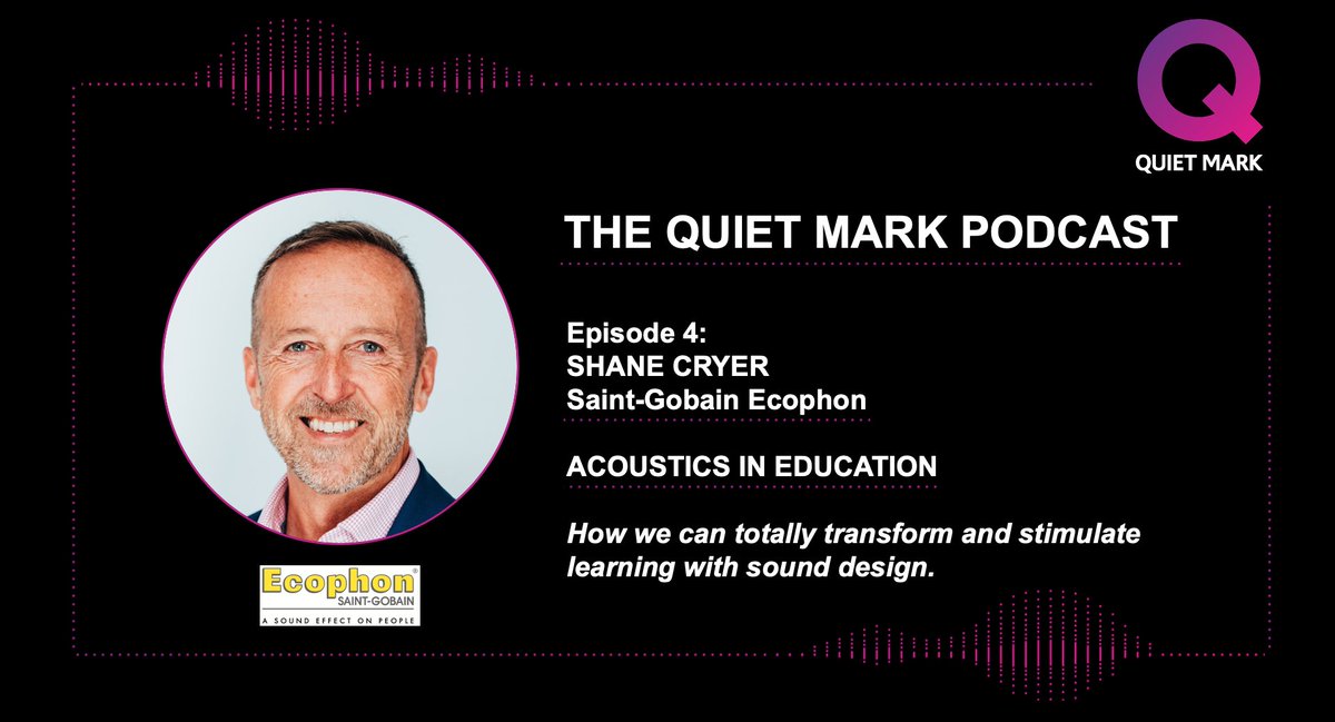 QuietMark's tweet photo. Ep. 4 The Quiet Mark Podcast is out now! https://t.co/YW9NWvRYqt
As schools reopen their doors we focus on Acoustics in Education. @ShaneCryer manages the education sector UK &amp; Ireland @Ecophon. He works with @ioauk &amp; @RIBA  promoting BB93: Acoustic Design of Schools standard. https://t.co/trcSX0d5TL