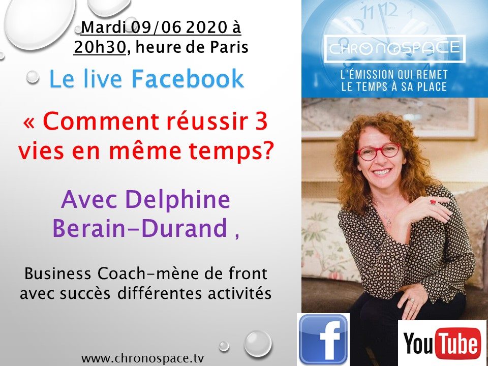 Rdv ce soir à 20h30 pour mon interview en live par David Job sur la chaîne chronospace.tv pour savoir comment je vis 3 vies en même temps !😉👠⏳👩‍💻💼
youtube.com/cha…/UC-VFOLknqYv7yEKBKckrX2Q/videos
ou
facebook.com/David.Job.pere…
A ce soir !
#gestiondutemps