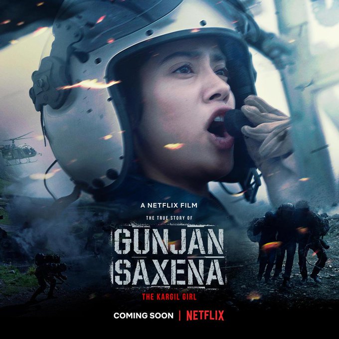 #GunjanSaxena: #TheKargilGirl to premiere on #Netflix... Stars #JanhviKapoor... Directed by Sharan Sharma... Presented by Zee Studios and Dharma Productions. #GunjanSaxenaOnNetflix