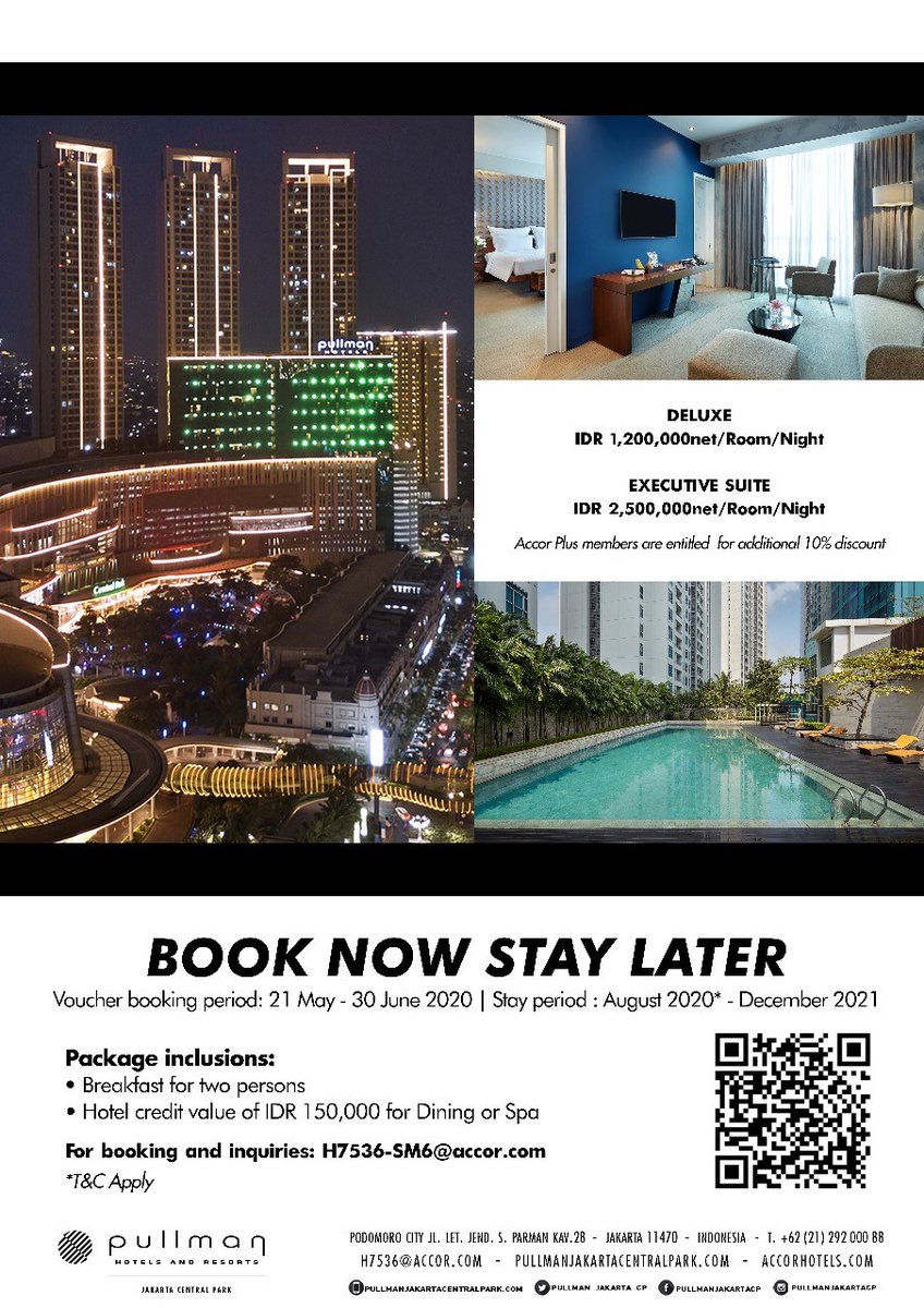 Travel for later, get your vouchers now!
To book, email to H7536-SM6@accor.com

#staylater #staywell #seeyousoon
