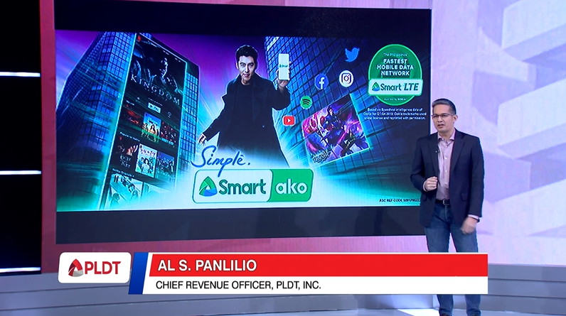 pldt's tweet photo. Panlilio announces South Korean superstar Hyun Bin of "Crash Landing on You" as @LiveSmart's new brand ambassador: "Expect to see Captain Ri in the Philippines soon — hopefully not alone." #PLDT2020ASM #SmartAKO https://t.co/j9CZqcS7bM