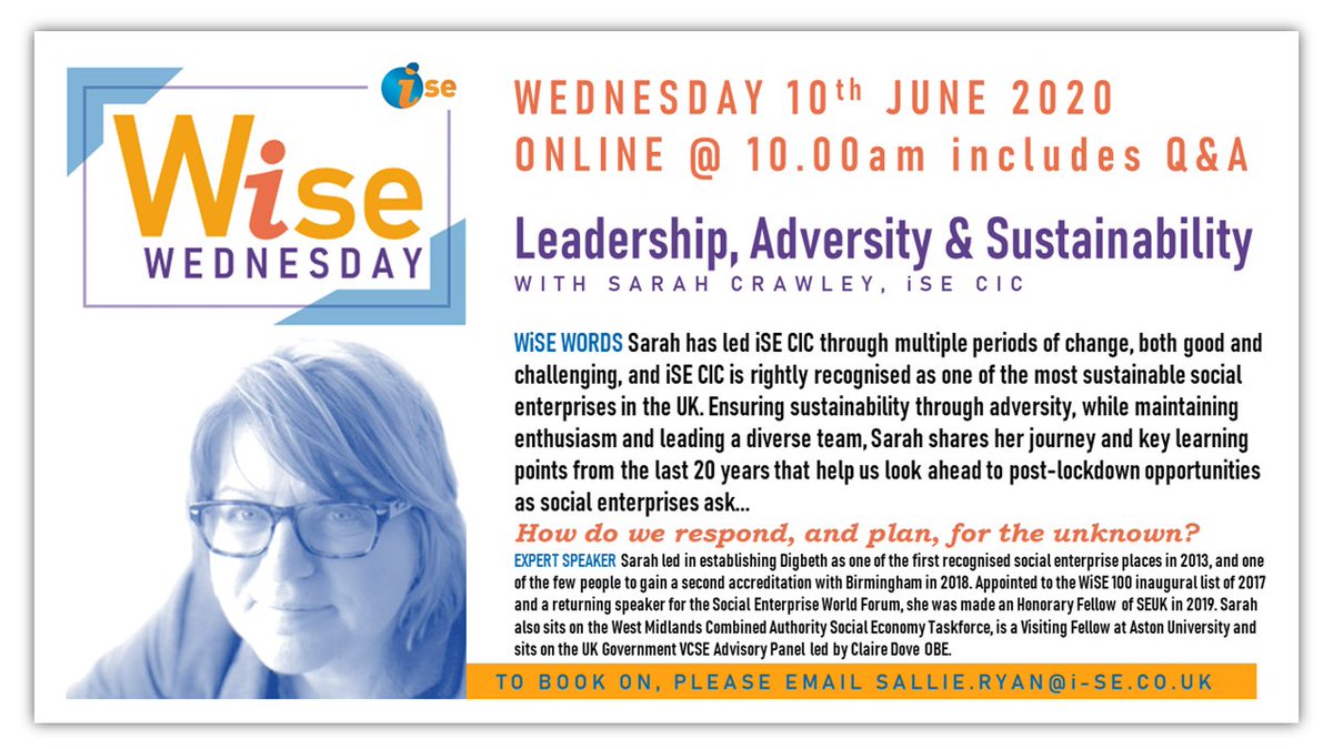 DigbethSEQ's tweet photo. Last callout to join our #socent webinar tomorrow LEADERSHIP, ADVERSITY & SUSTAINABILITY with @SarahCrawleyise
➡️Insights from 20 yrs a #CIC
➡️Leading through change
➡️Diversify, pivot, innovate
REGISTER FREE https://t.co/kQKpJNJTfG
#brumSEcity #SocEntSupport #CelebrateSocEnt https://t.co/43Z9mEQdE5