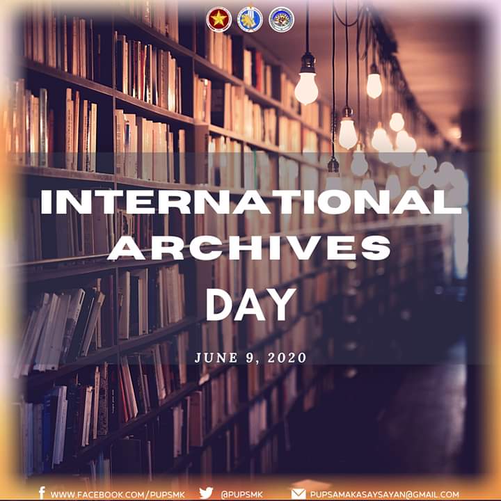 PUPSMK's tweet photo. Archives are the memory of nations and societies; they provide the foundation for their identities and are a key element of the information society.
Happy International Archives Day, History majors!
#TayoAngPUPSMK #IAD2020 #OURchives https://t.co/xoiHx08KZW