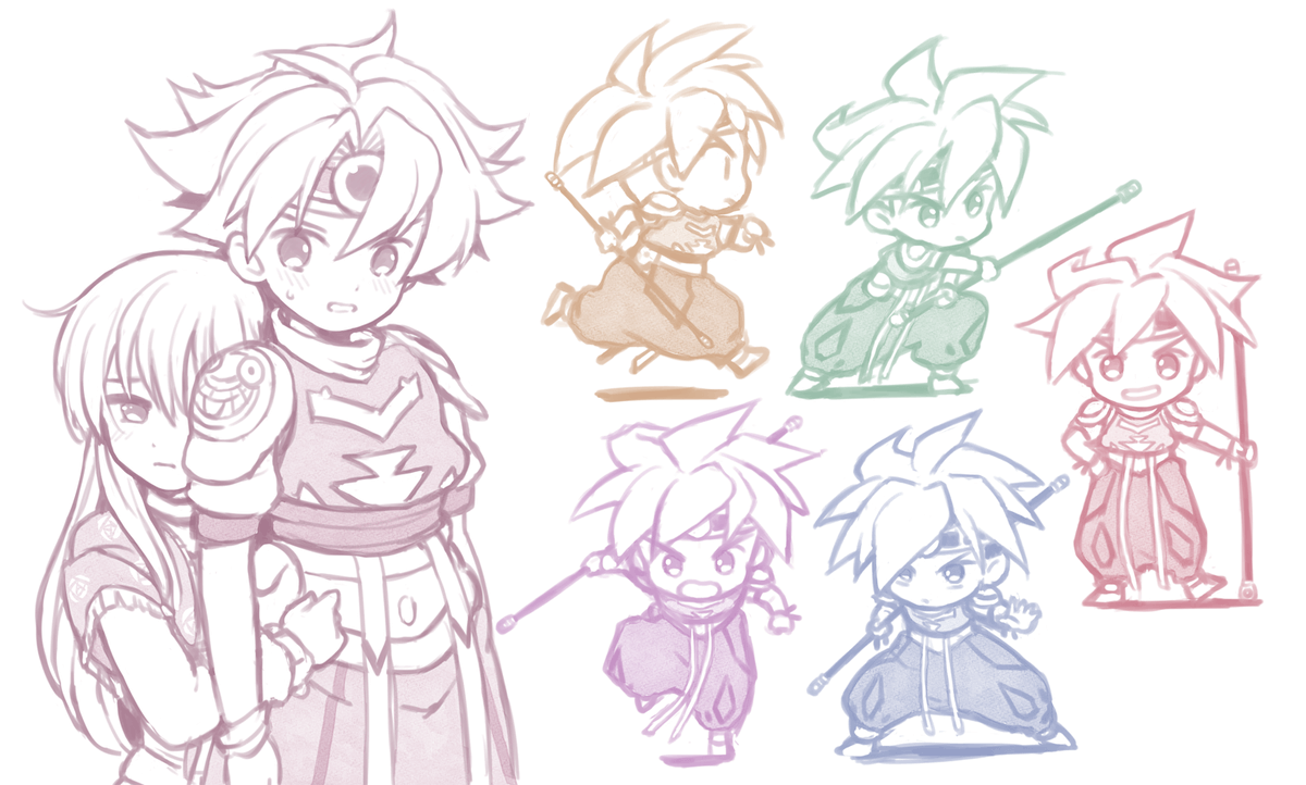 chimamm_t's tweet photo. カムイ先生のアーク見ながら（右側だけ自分絵でまねっこ）
髪の毛、公式見ながらだと難しさが増します（涙目 https://t.co/ziUWS9v2YF