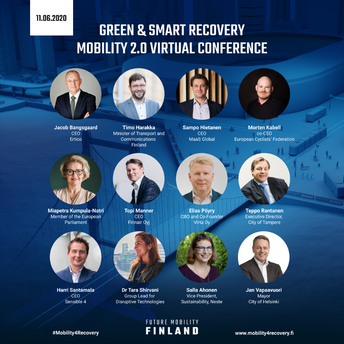 “Green&amp;Smart Recovery – Mobility 2.0” on 11 June. Virtual congress with thought leaders, unique 3D Expo (incl. <a href="/Solita_Insights/">Solita</a>) and 3D AfterParty! Suit up your Avatar and join forerunners from 40 countries. See you there! mobility4recovery.fi #Mobility4Recovery