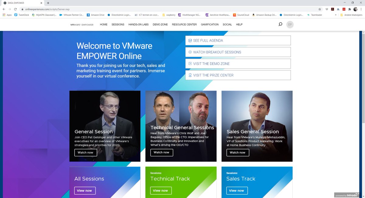 Ready for #VMwareEMPOWER 2020 Online! Looking forward to this big online event and see some great content.