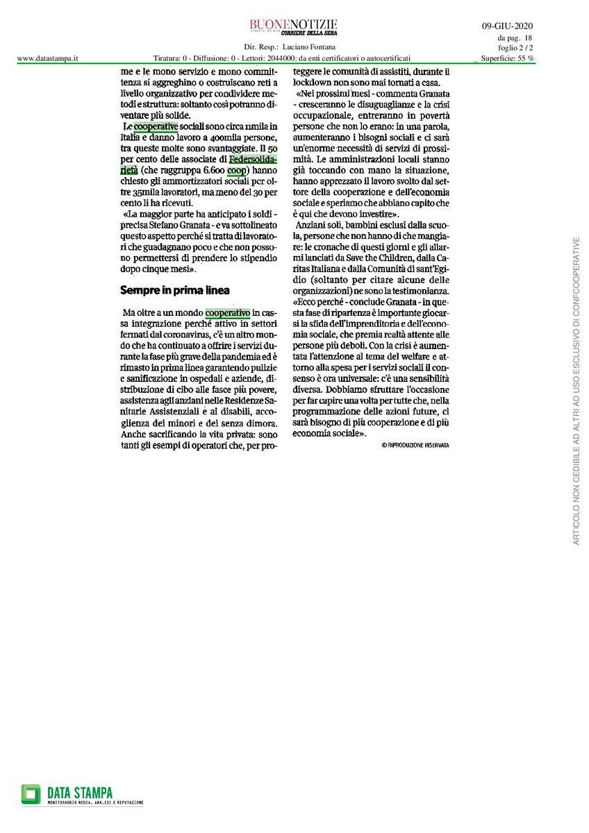 FedSolidarieta's tweet photo. "Così ce la faremo!"

L'intervento di @st_granata su @CorriereBN "Puntare alla solidità, aggregazioni e reti saranno la chiave per rispondere alla crescita dei bisogno. Servono interventi dalle istituzioni in questa direzione." https://t.co/nlE5w4D5qg