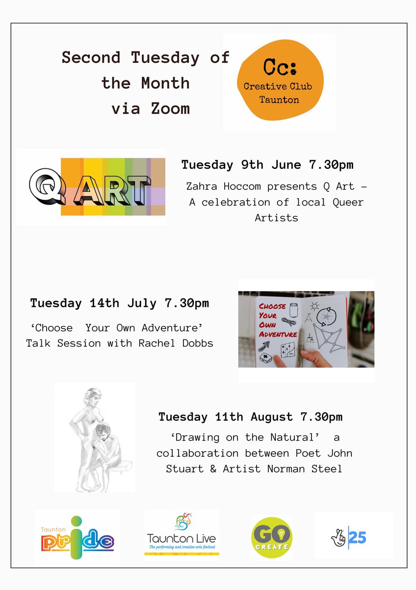 We are hosting free online Creative Club Sessions this summer... just get in touch if you want to join us... #creativeclub #gocreate #Taunton #Somerset #southwestartists #LGTBQart #artiststtalks  #artathome #Tauntonlive #tauntonpride #creativitymatters @visit_taunton