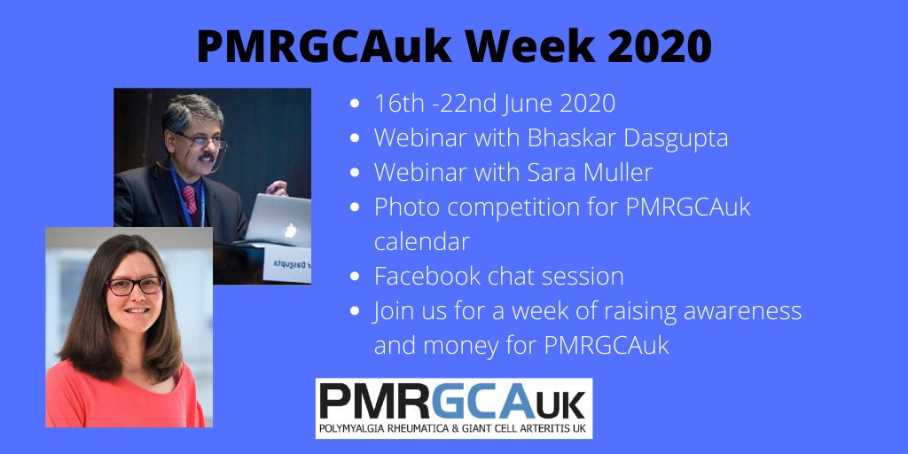 PMRGCAuk's tweet photo. If you'd like to find out more about @profbdasgupta webinar #PMR & #GCA: The Road Beyond Covid on 17th June please see our website https://t.co/xAMqiIc86M #PMRGCAukWeek #Polymyalgia #GiantCellArteritis https://t.co/k9EnH1cnUd