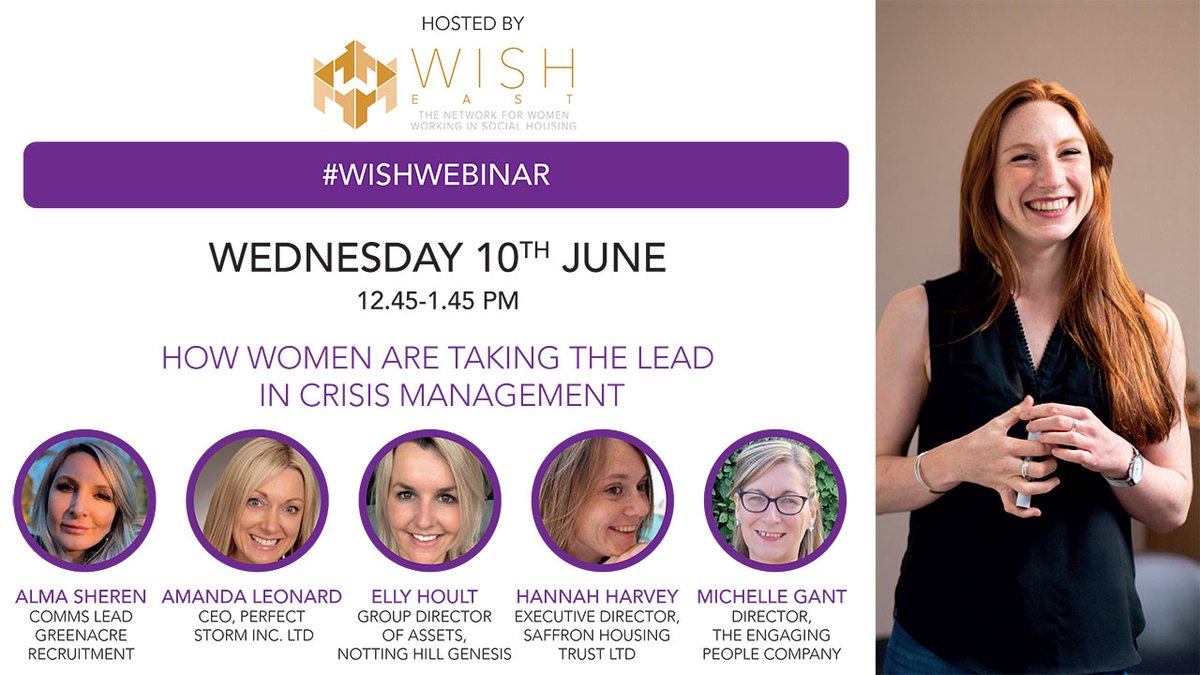 Don't forget <a href="/wishgb_east/">WISH East</a> are hosting 'How Women are taking the lead in crisis management' TOMORROW live via zoom at 12:45pm! You can register for your place today 👉bit.ly/Female-Leaders… #BookNow #WISHWEBINAR