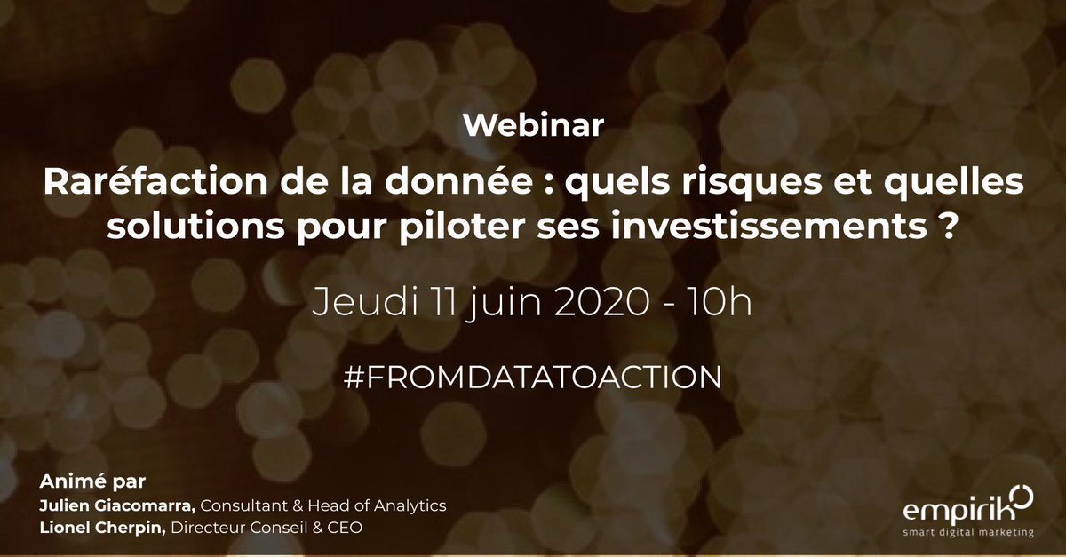 😱 80% des internautes pourraient refuser le dépôt des cookies dans le cadre du RGPD !

J-2 avant notre webinar "Raréfaction de la donnée : quels risques et quelles solutions pour piloter ses investissements ?"

📅 Jeudi 11 juin à 10h 
👉 Inscription : bit.ly/30jRe6H