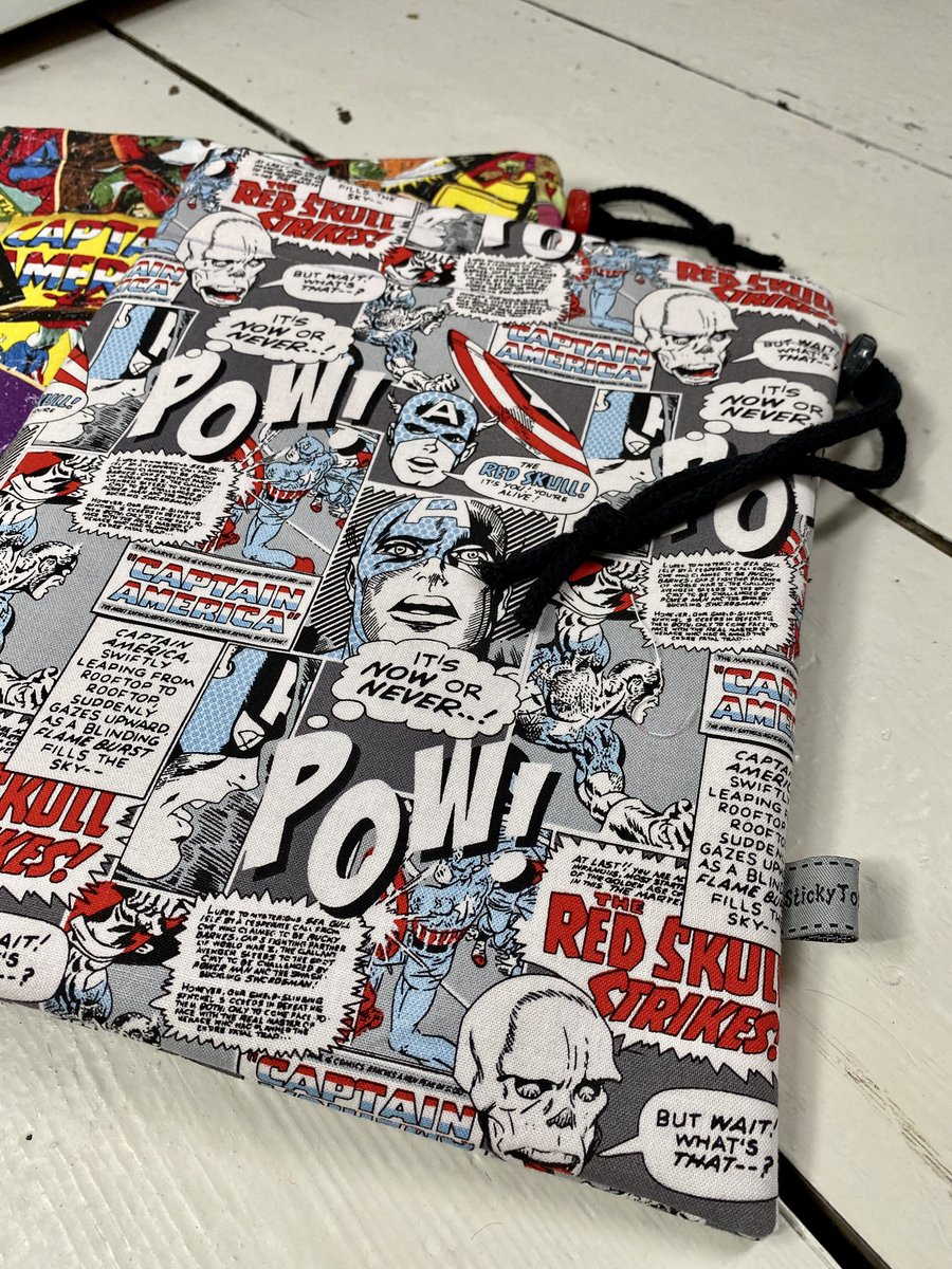 StickyChic's tweet photo. Superhero washbags for your Suoer Heros. These waterproof fabric lined drawstring washbags will be available from @AllOriginalEali from Monday June 15th. A perfect Father’s Day gift. #superheros #FathersDay #handmadegiftshop #alloriginalealing #safeshopping https://t.co/ebGRDCKpQl