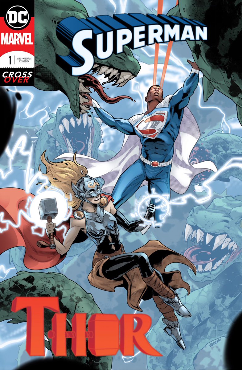 vascogeorgiev's tweet photo. So I heard you guys like day dreaming and having a cover mock-up in front of you helps?
Say no more! :)

Here come

Earth-2 Superman and Jane Foster THOR

IN

Thunder and laser beams!

#DCMarvelCrossoverArt #MarvelDCCrossoverArt https://t.co/zl9rR3Z1Rb
