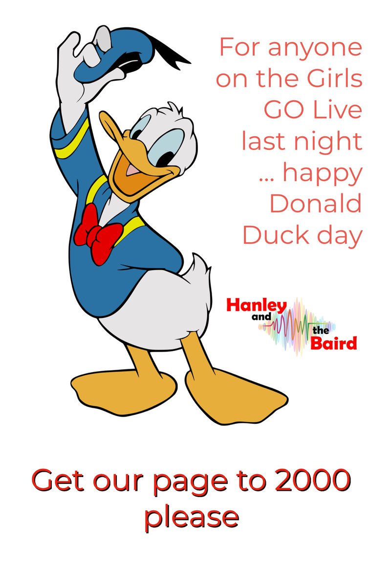 HanleyandBaird's tweet photo. Happy Donald Duck day. Discovered looking for conversation topics for our  26th Quarantine Live set last night. Would Donald like to join us on Friday for our 27th or you need a Scottish choir ?  @Singinthecity @Disney @DisneyStudios @DisneyParks https://t.co/ESFZGXNMd7