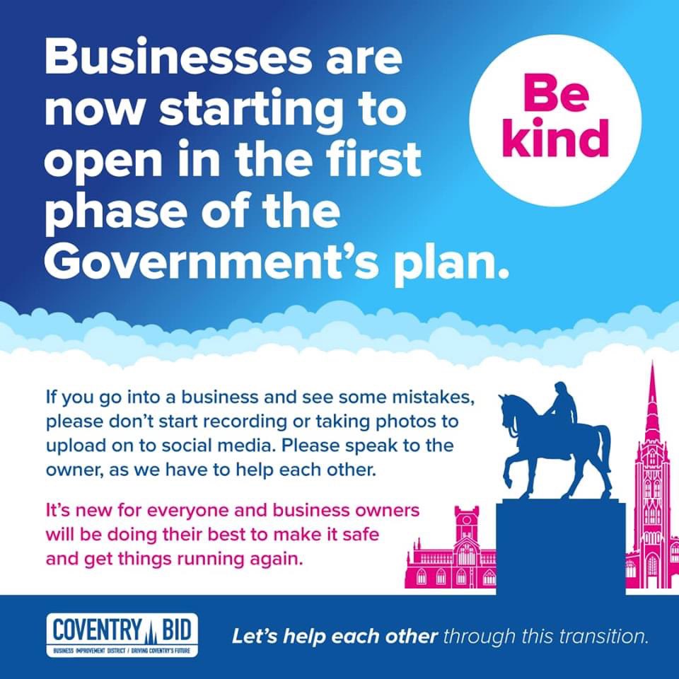 trishwilletts's tweet photo. #JustSaying - any Cov Bid businesses need any support you know where we are! @CovCityCentre @AdyWoolford #OpeningSafely #NewNormal2020 https://t.co/YumygjTmQa