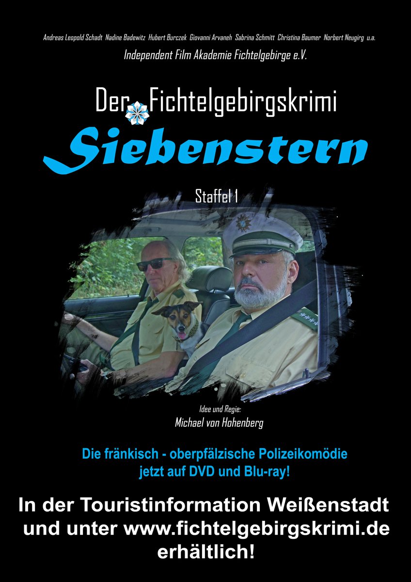 weissenstadt_'s tweet photo. Ab sofort erhältlich an der Kur-&amp;Tourist-Information #Weißenstadt: Der #Fichtelgebirgskrimi #Siebenstern - Staffel 1. Als DVD oder Blu-Ray.
#fichtelgebirge https://t.co/fW7ygdHQxa