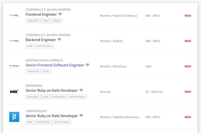 welovecodeio's tweet image. Si algo nos deja el 🦠, es que están aumentando el número de oportunidades para trabajar en REMOTO.

Si eres de los que está encantad@ de trabajar desde 🏠, aquí tienes un montón de oportunidades para seguir haciéndolo 👇

welovecode.io/jobs?remote=yes