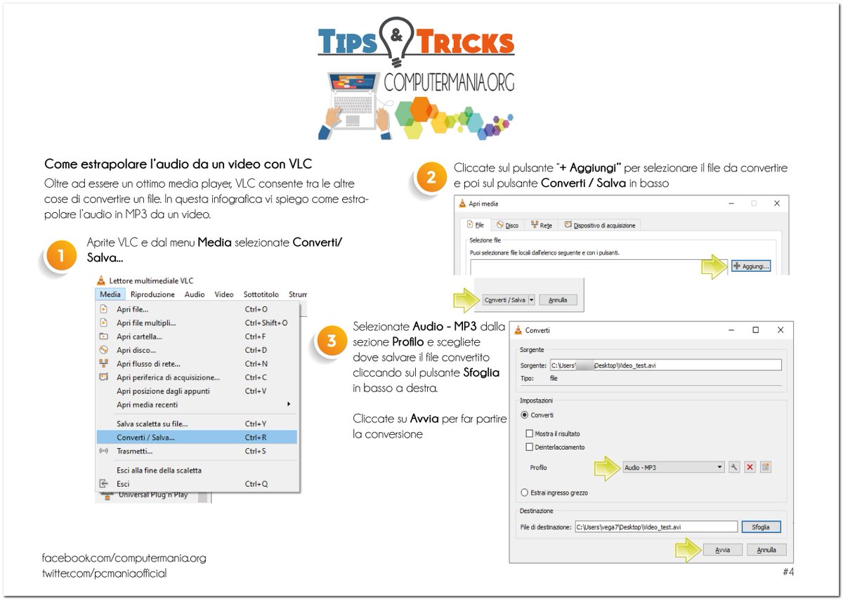 pcmaniaofficial's tweet photo. #INFOGRAFICA
In questa infografica vi #spiego come #estrapolare l'#audio da un #file #video con #VLC con pochi #semplici passaggi!
#vid2mp3 #videotomp3 #videotoaudio #video2audio #vlc2audio #vlcmediaplayer #vlctip #vlctrick #vlcconvert
#Seguimi su: https://t.co/JYcp4xYaZf https://t.co/uKo2Fwmob7