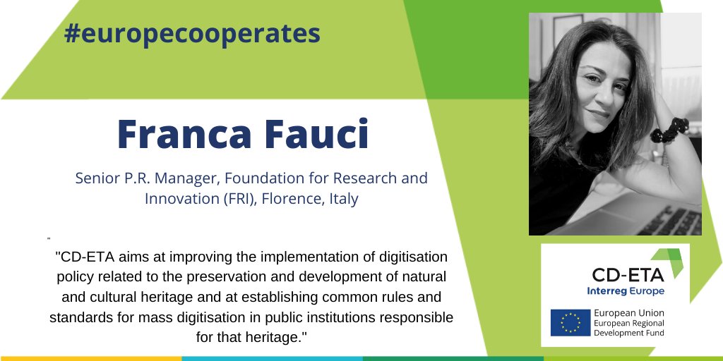 interregeurope's tweet photo. Franca of #CDETA shows how #digitisation can help regions connect people with cultural #heritage during #COVID19 & support the economic recovery effort.
Tune into #europecooperates https://t.co/4jaHl9PrVb
#Interreg30 #RegionalPolicy @EU_Commission
@FondazioneUnifi @EU_CoR https://t.co/lawTyMRU7F