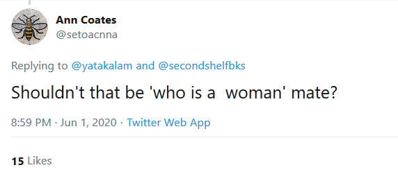 What is a woman, Ann Coates?