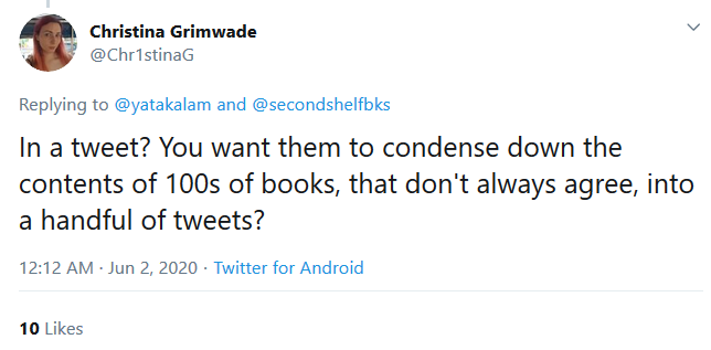 What is a woman, Christina Grimwade?[the question was actually to Second Shelf Books, but Christina assisted with the answer]
