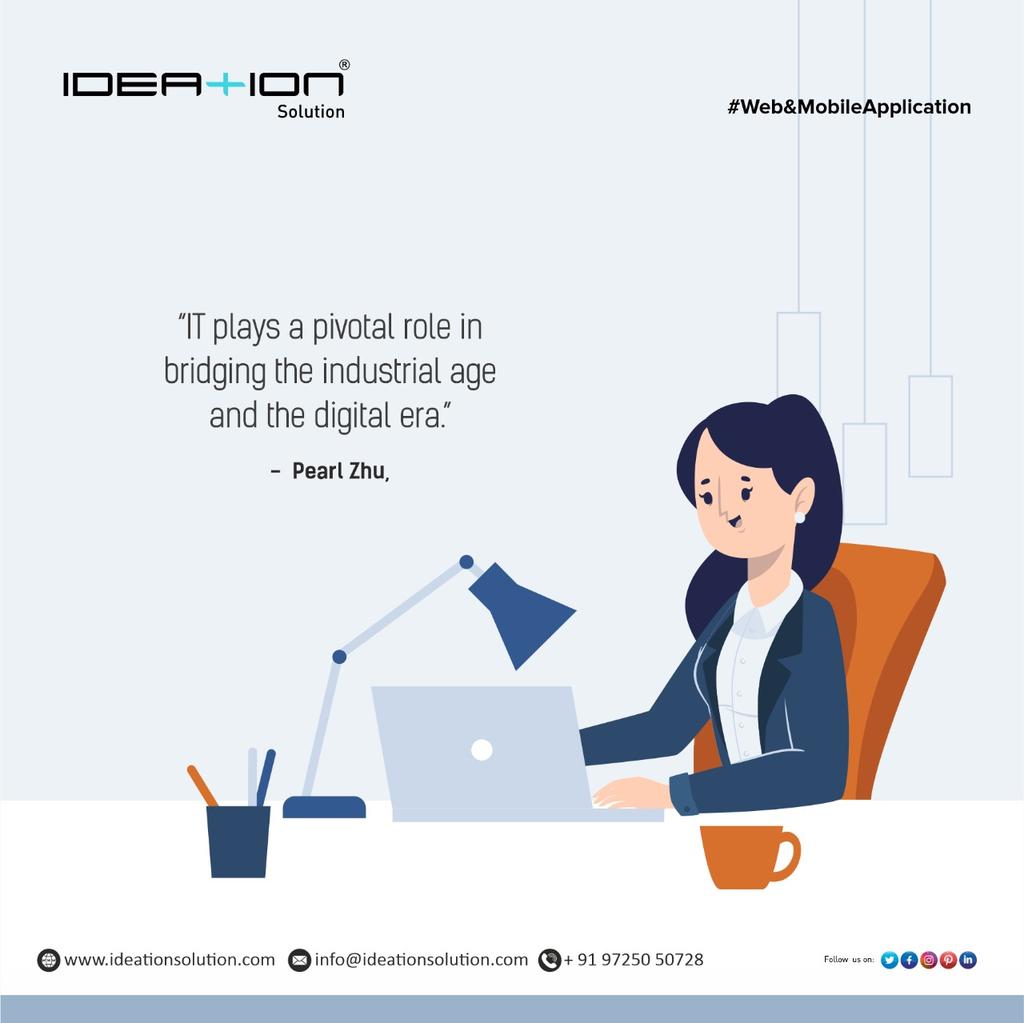 IdeationSoluti1's tweet photo. "IT plays a pivotal role in bridging the industrial age and the digital era."

#ideation #webdevelopment #webdesign #wordpress #web #webdeveloper #website #css #php #design #javascript #page 

FOR ANY IT SERVICES REACH US @
+91-9725050728
or Email on: info@ideationsolution.com https://t.co/bHjVAuNPSS