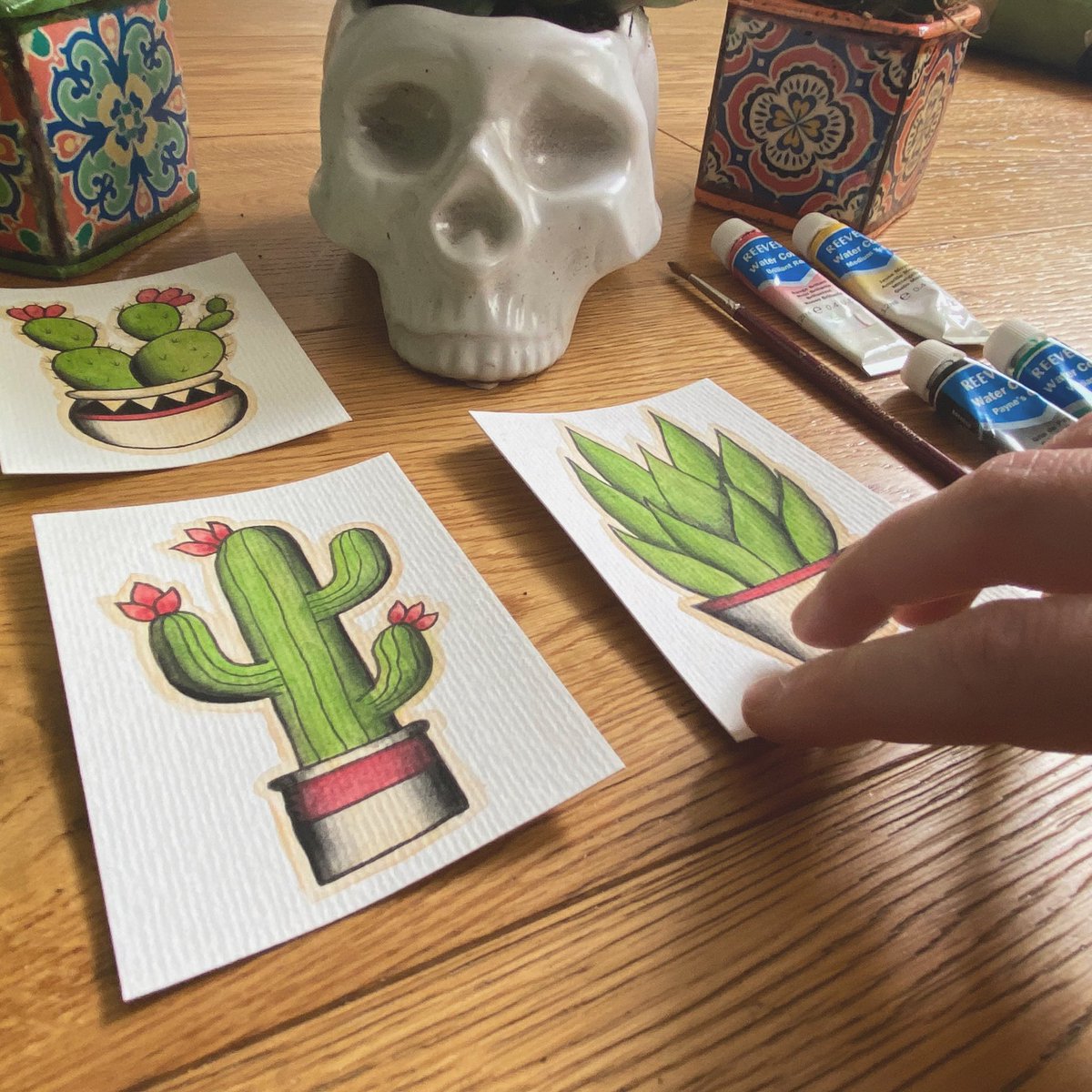 napiks's tweet photo. I had fun making these mini watercolours โ
๐ฟโ
#cactus #cacti #miniart #watercolor #painting #napiks #tattoo #nature #botany https://t.co/dfLp57iwfm
