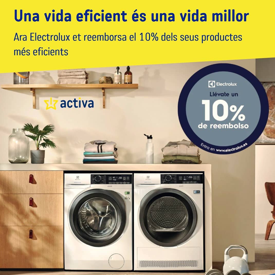 conectahogar_66's tweet photo. Ser eficiente tiene premio! @electrolux.espana te reembolsa el 10% de sus productos más eficientes. Pregúntanos y te explicamos más sobre la promo 🔥🔥
#electrodoméstico #elctrolux #eficiencia #premio #descuento #eficienciaenergetica #conectahogar https://t.co/vFLXayDeNR
