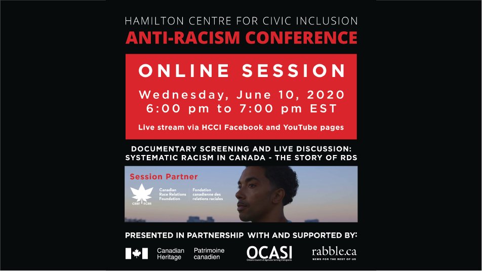 HCCI1's tweet image. Tomorrow we are back with our #antiracism online session at 6pm-7pm. We will be watching a short doc from @CRRF called RDS vs. A Story of Race and Justice. The deep-rooted issues of systematic racism in #Canada #NovaScotia 
#hamont
#antiracismont
#antiracismcdn
#antiracismhamont