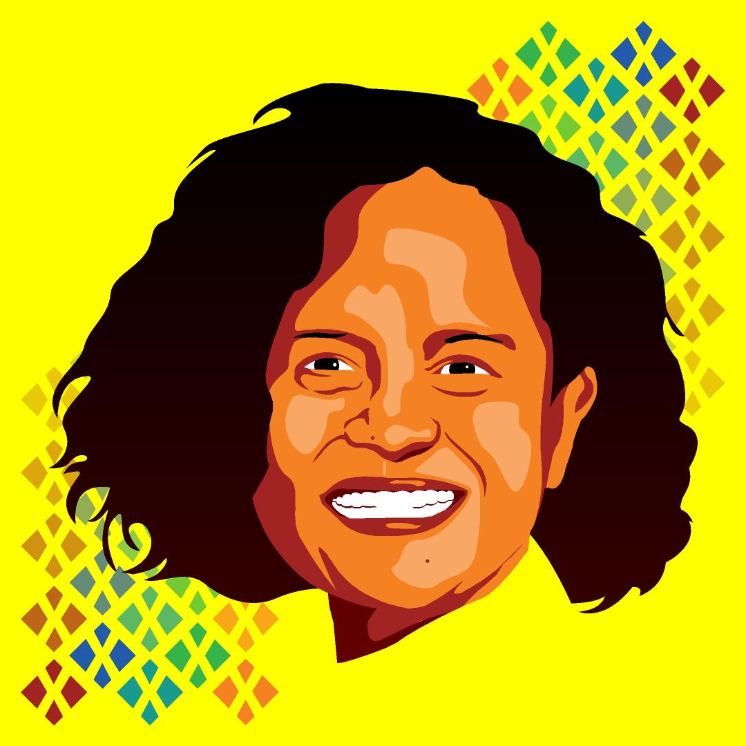 Ilustrasi digital alumni IKJ Mira Lesmana dan elemen grafis untuk #TahunEmasIKJ #50TahunIKJ #IKJ2020 🙏🇮🇩