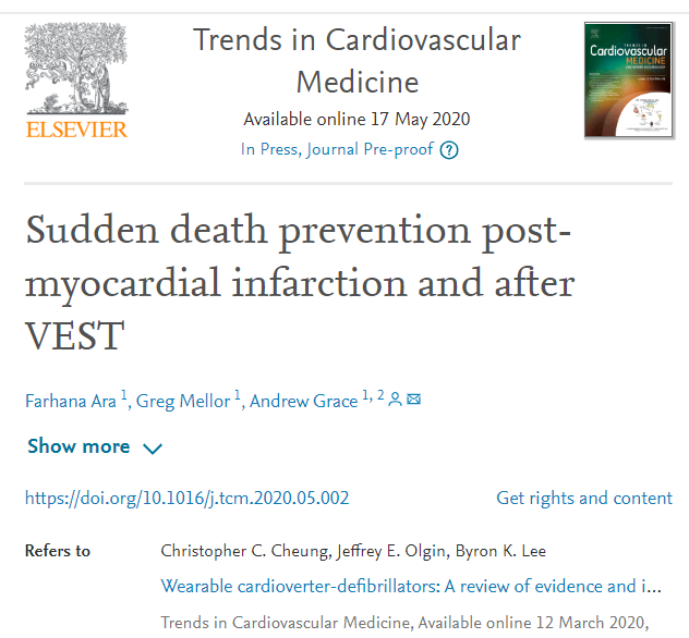 RoyalPapLib's tweet photo. #papworthauthors new publication: Sudden death prevention post-myocardial infarction and after VEST. https://t.co/OygrXmMRA3. #VEST #AcuteMyocardialInfarction #ImplantedDefibrillator https://t.co/xQe5VpPeL2