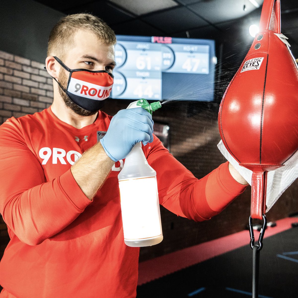 9Round's tweet photo. Mean, clean, fighting machines! 🥊

9Rounders, your trainers are working around the clock to ensure you get a safe Killer Workout in the studio! 

Are you knocking out a sweat sesh' (either in-club or at home) with us today?

#9Round #9RoundNOW #9RoundFitness #9RoundNation https://t.co/7JrGK1vxOK