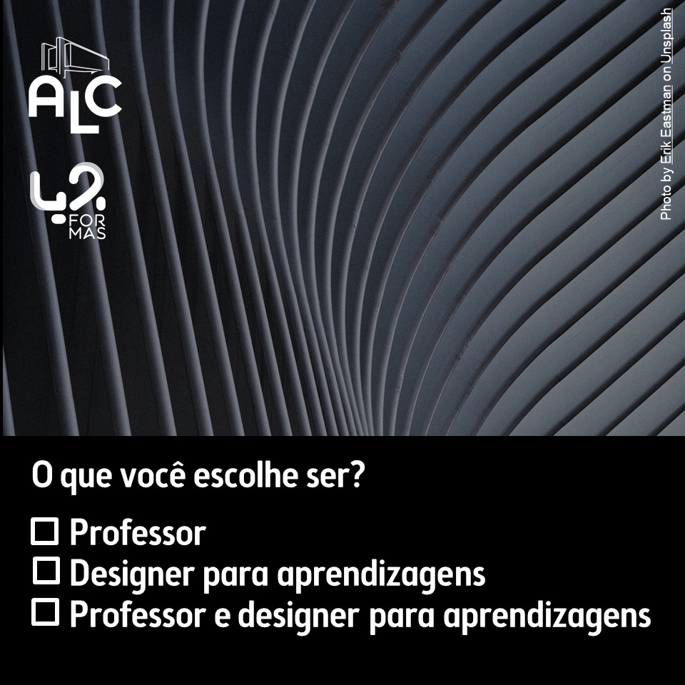 Os professores têm uma experiência única em  aprendizagem e isso é fato. Vem buscar mais uma forma de transformar vidas na 4a edição da Aprendizagem Ágil. Se inscreve: bit.ly/alc4aedicao 
<a href="/42formas/">42formas</a>  #alc #alcsaopaulo #alcsp #42formas #aprendizagem #futuro #agilelearning