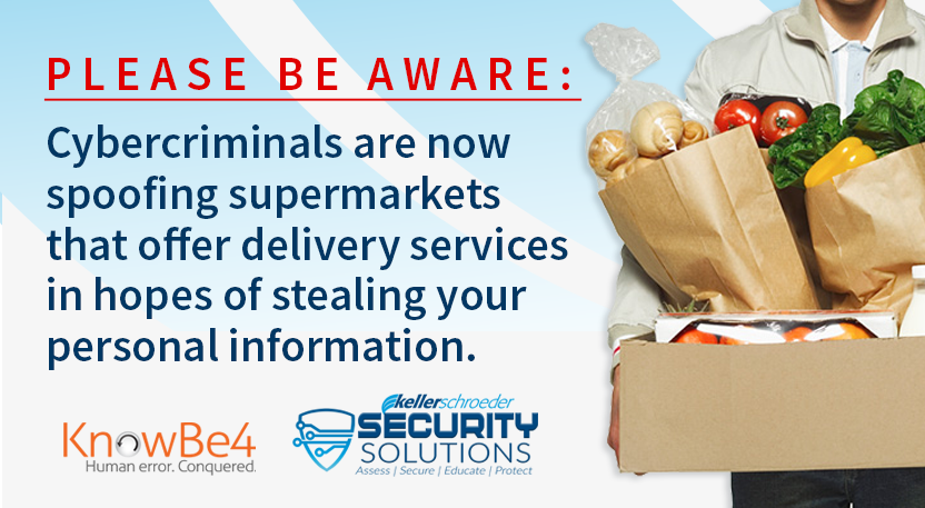.<a href="/KnowBe4/">KnowBe4</a> TIP OF THE WEEK - Cybercriminals are now spoofing supermarkets that offer delivery services by using phishing scams in hopes of stealing your personal information. #cybersecurity #spoofing #phishing
Read the full story here: ow.ly/ilzH50A2UJt