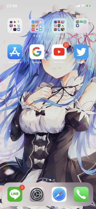 ホーム画面とロック画面のtwitterイラスト検索結果