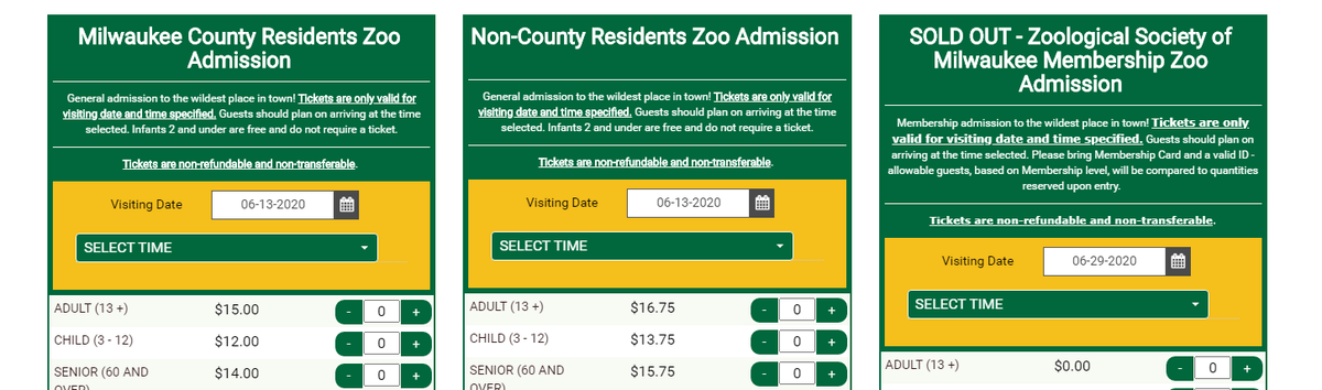 Hey @MilwaukeeCoZoo Been trying since yesterday to get reservations as we are Members. Couldn't pick a time yesterday and now this. Looks like you're only open for the paid visitors?