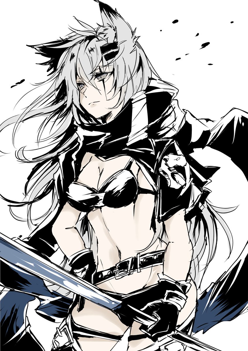 ラップランド(アークナイツ) 「Black White ?? 」|みるいのイラスト