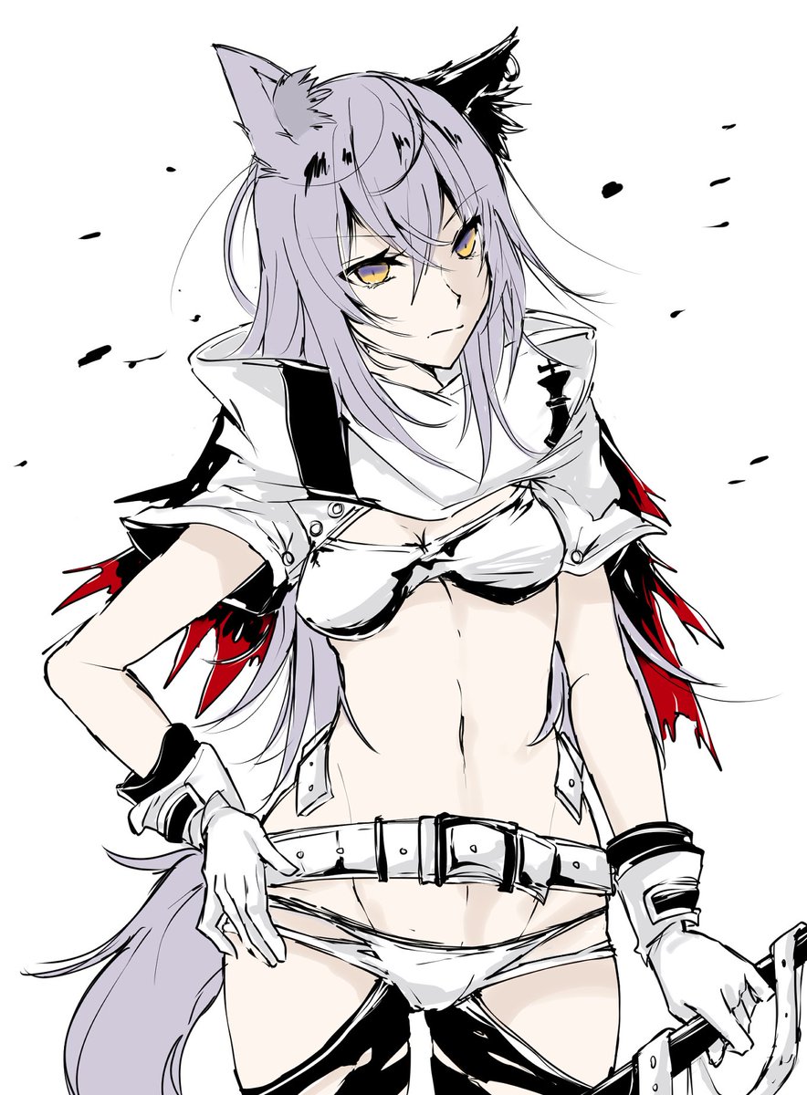 ラップランド(アークナイツ) 「Black White ?? 」|みるいのイラスト