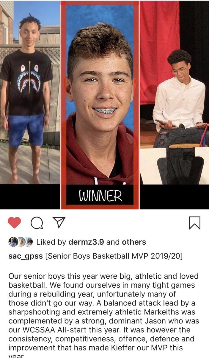 Last week our fall and winter sports MVPs were honoured on Instagram. Congratulations to our Senior Boys Basketball MVP Kieffer Wegener.