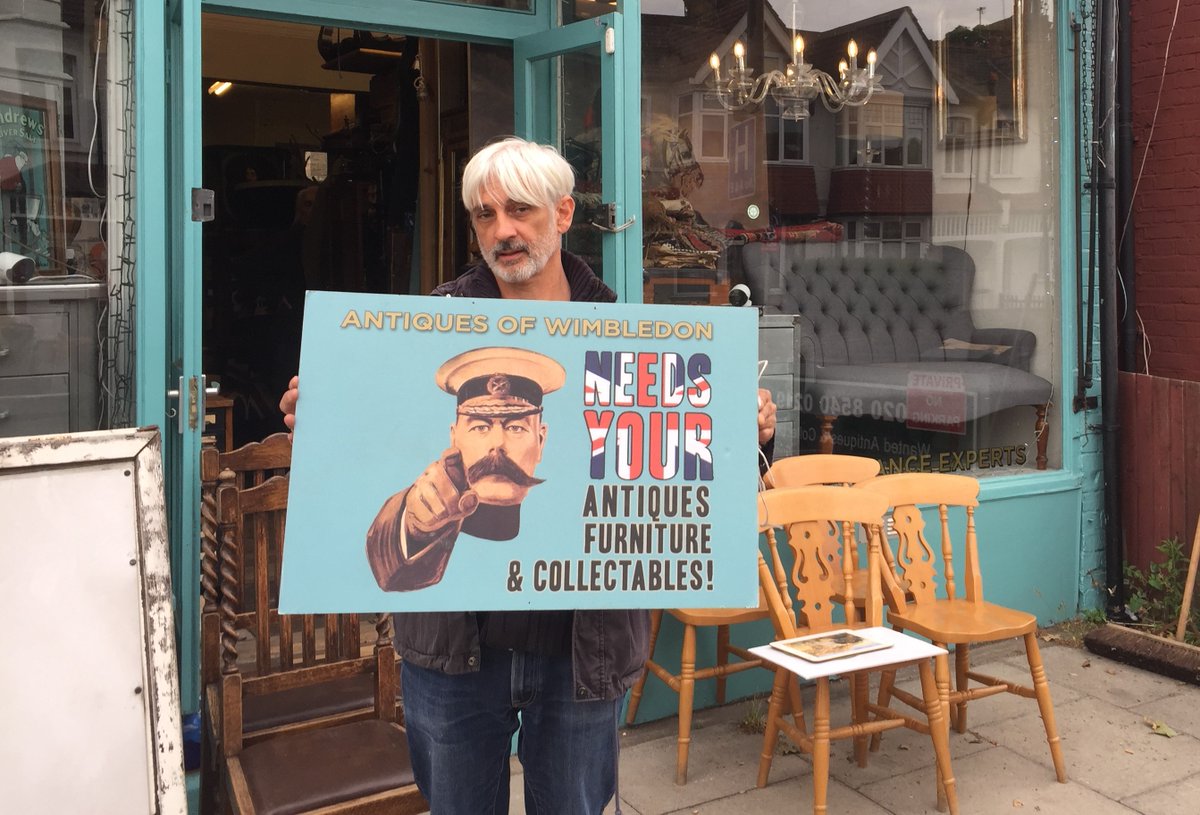 ATG_Editorial's tweet photo. Good luck to ATG reader Jason Russell as he gets ready to open his Kingston Road shop Antiques of Wimbledon next Monday - and to all other dealers in shops and antiques centres doing the same. Roll on 15 June... https://t.co/cXp3MhwBAJ