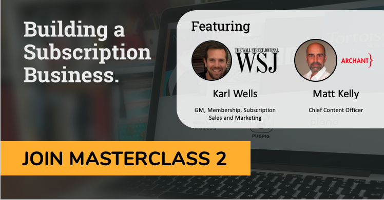 Join Karl Wells (GM, Membership, Wall Street Journal) and Matt Kelly (CCO, Archant) for our masterclass tomorrow. Expect a lively discussion on planning around engagement for your customers, commercials and capabilities. 

 Join our free masterclass here: rb.gy/ogoo3x